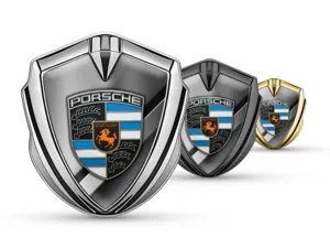 Porsche Silicone Emblema Badge Disegno Lussuoso Bordo Lega